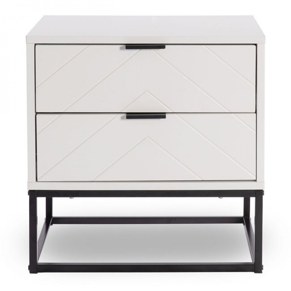 Κομοδίνο "DIANO" σε χρώμα λευκό 48x40x48