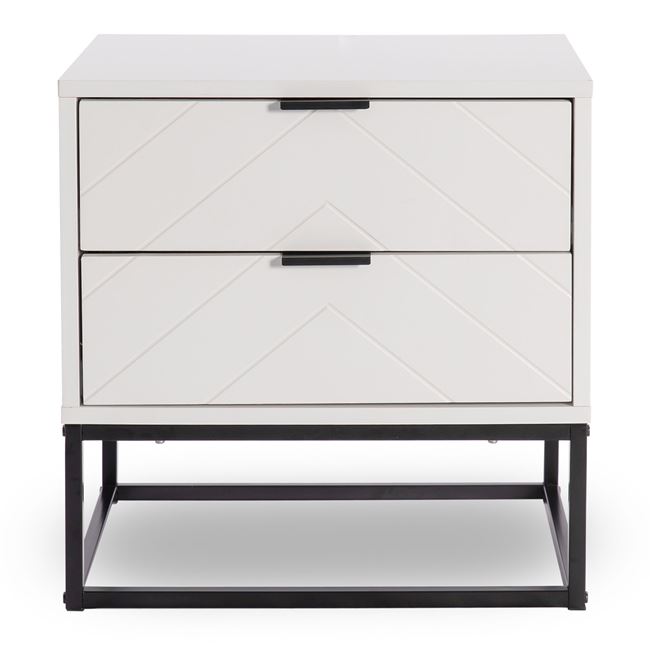 Κομοδίνο "DIANO" σε χρώμα λευκό 48x40x48