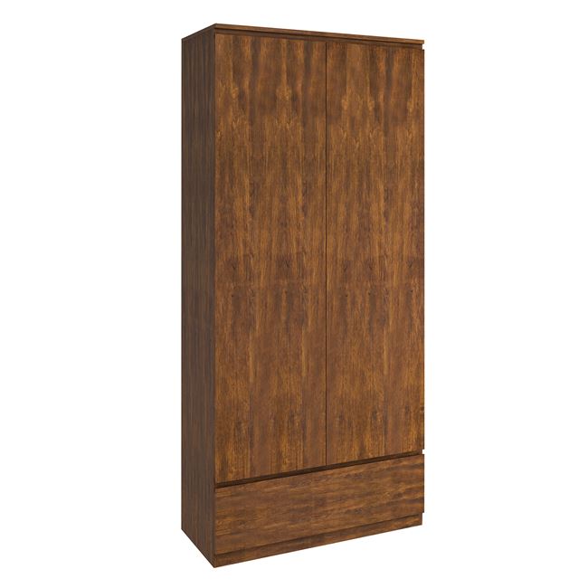Ντουλάπα δίφυλλη "BORNEO"σε χρώμα καρυδί 80x40x180