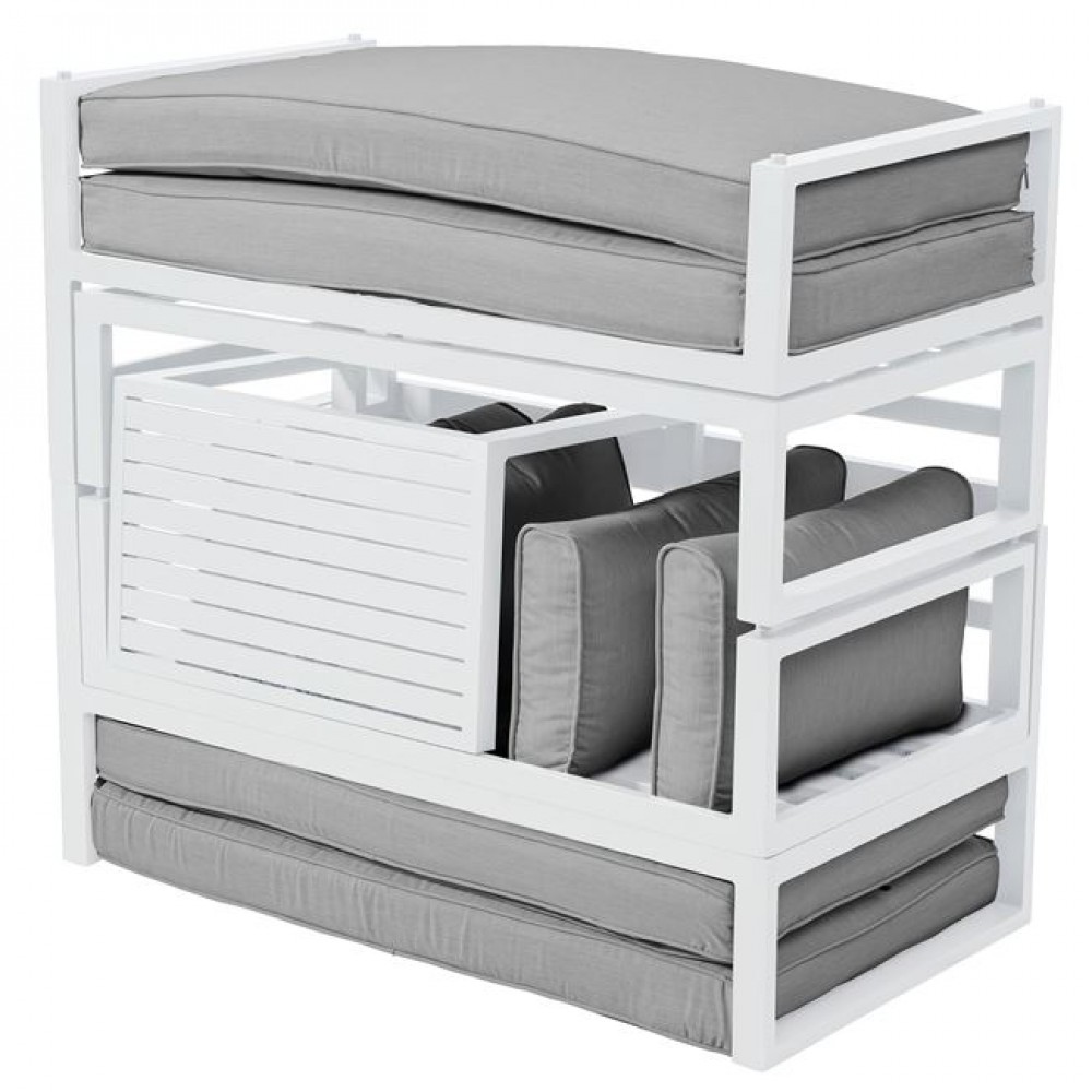 Σετ εξωτερικού χώρου "ORBEA" 4τμχ από αλουμίνιο σε χρώμα μπεζ/λευκό  250x68x60