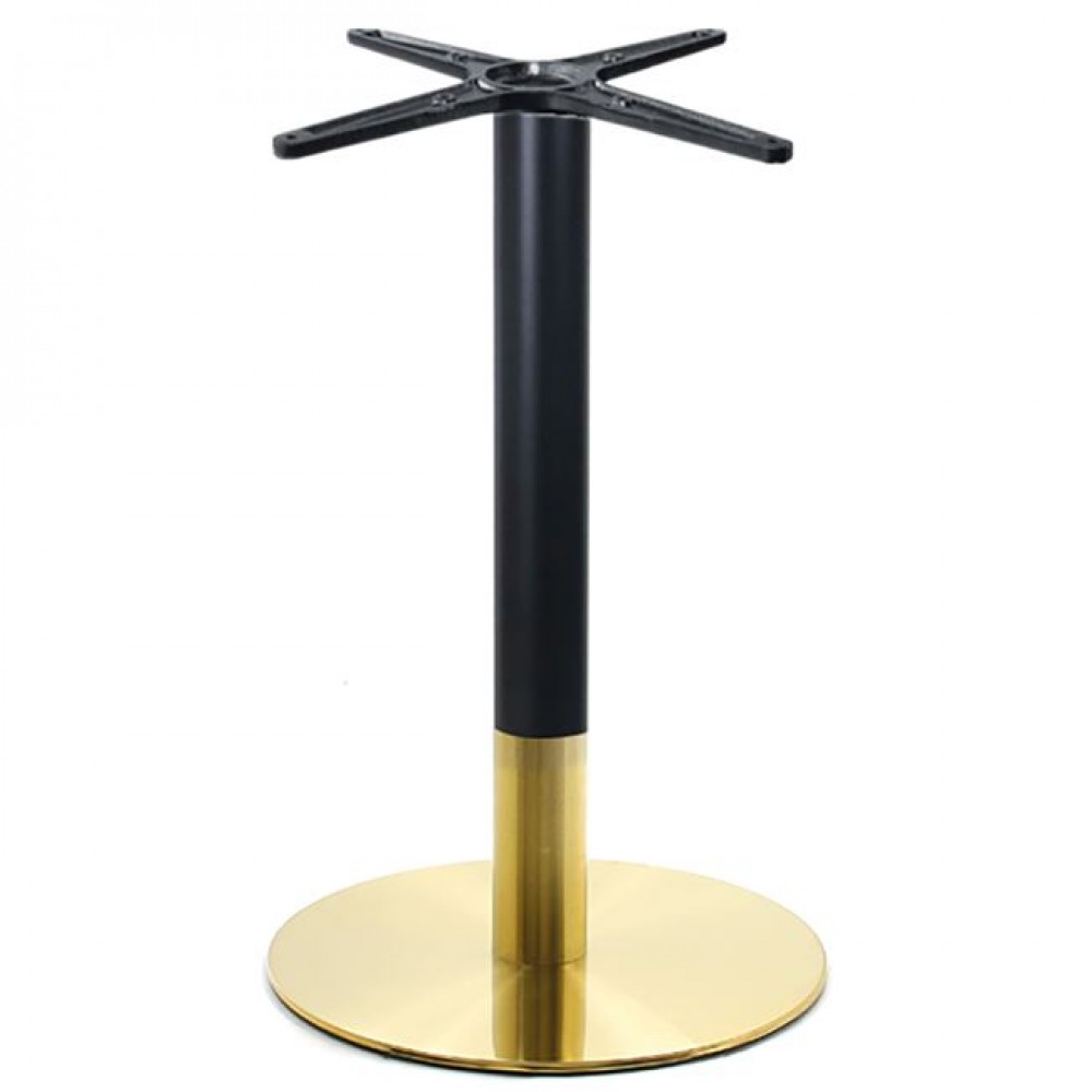 Βάση τραπεζιού "RIVA " από μέταλλο σε μαύρο/χρυσό χρώμα Φ45x72