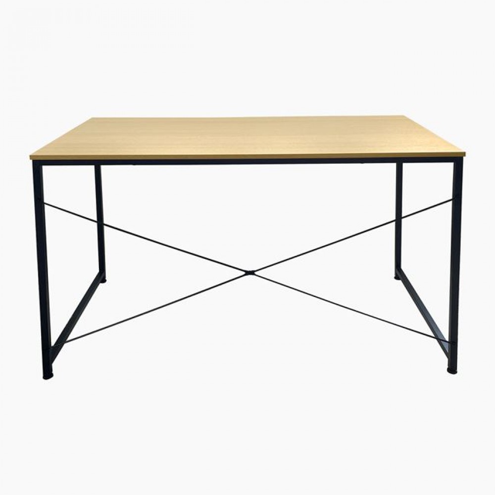 Γραφείο Η/Υ από μέταλλο σε χρώμα μαύρο/φυσικό 120x60x74