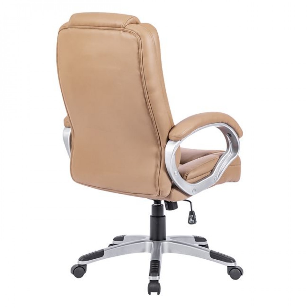 Πολυθρόνα διευθυντή από τεχνόδερμα σε μπεζ χρώμα 64x71x112/122