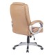 Πολυθρόνα διευθυντή από τεχνόδερμα σε μπεζ χρώμα 64x71x112/122
