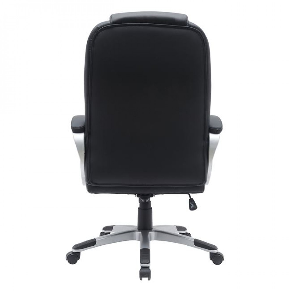 Πολυθρόνα διευθυντή από τεχνόδερμα σε μαύρο χρώμα 65x70x110/120