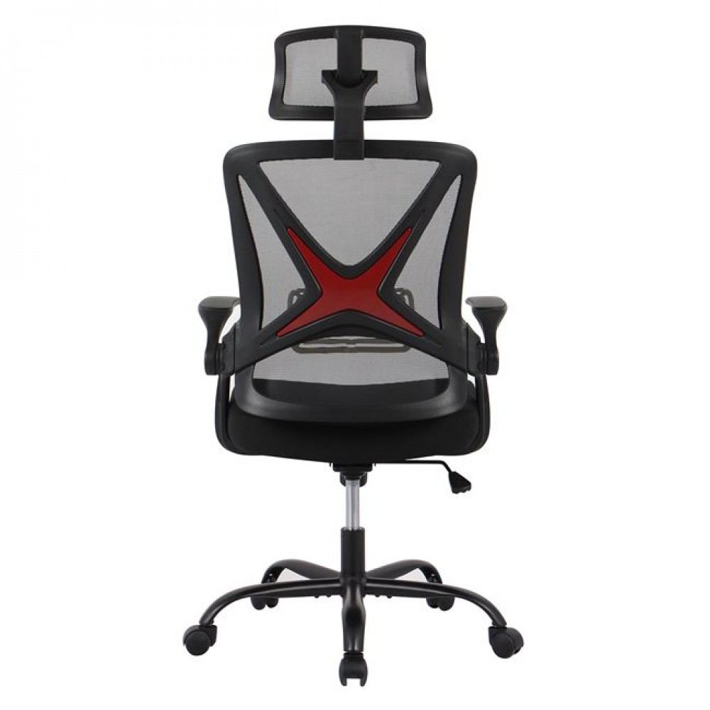 Πολυθρόνα διευθυντή "BF2040 " από ύφασμα/μέταλλο σε μαύρο χρώμα 63x65x113/122