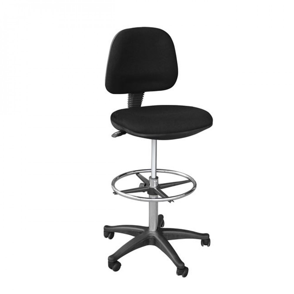 Σκαμπώ γραφείου από ύφασμα σε μαύρο χρώμα 60x60x103/126