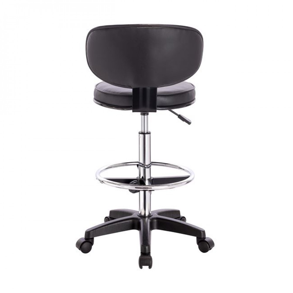 Σκαμπώ γραφείου από τεχνόδερμα σε μαύρο χρώμα 50x50x90/110