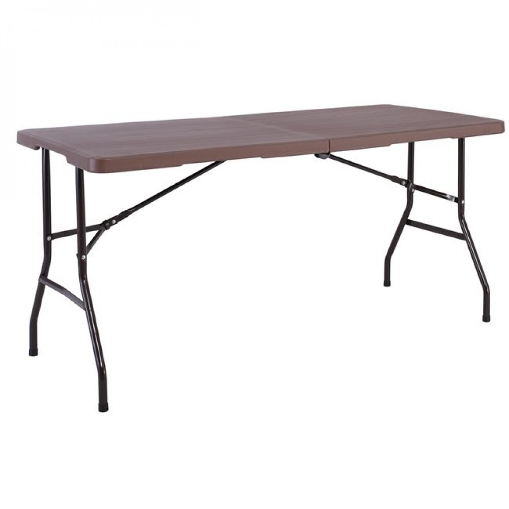 Τραπέζι συνεδρίου "BLOW" πτυσσόμενο από μέταλλο σε χρώμα καφέ/μαύρο 180x74x74