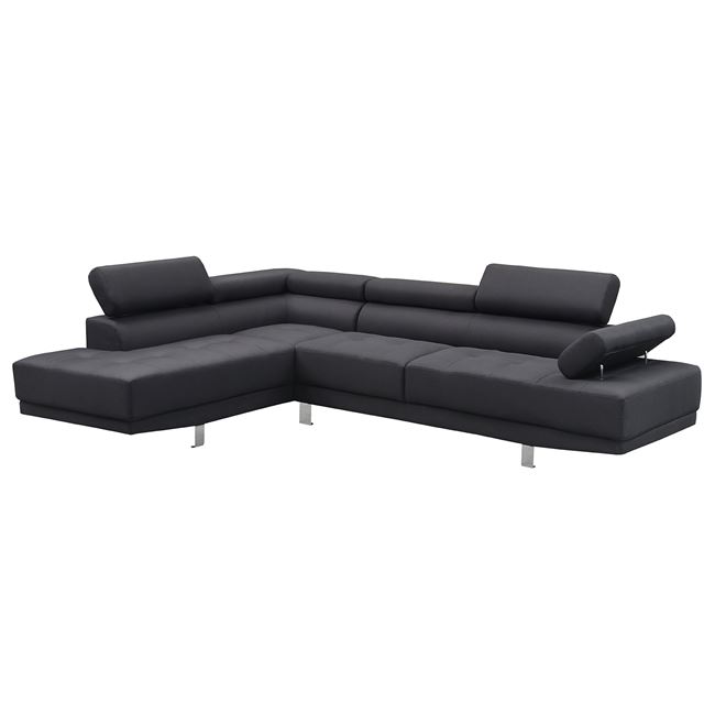 Καναπές με δεξιά γωνία "SECTOR" από ύφασμα σε μαύρο χρώμα 265x191x82