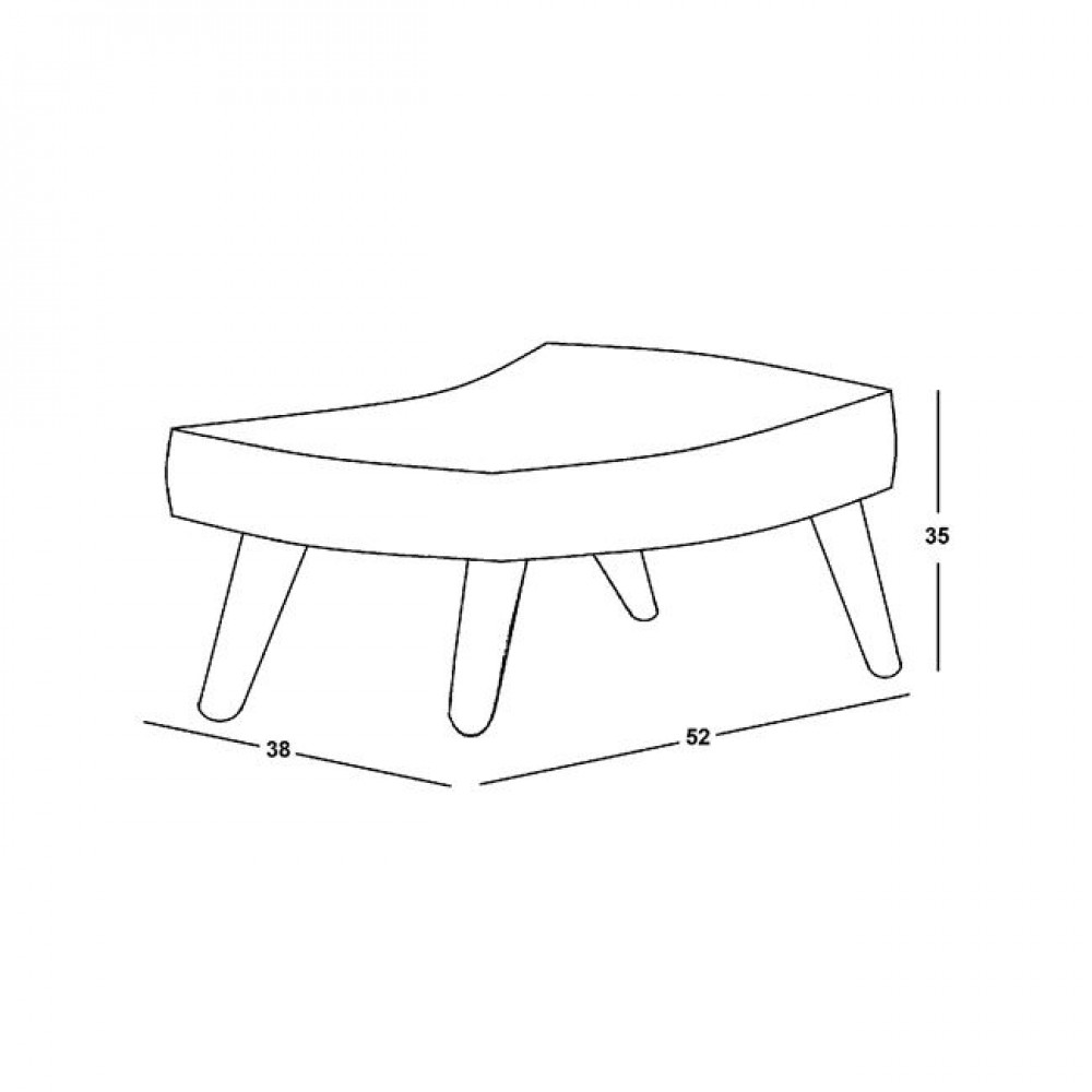 Σκαμπώ-υποπόδιο "ALMA" από πολύχρωμο ύφασμα 52x38x35