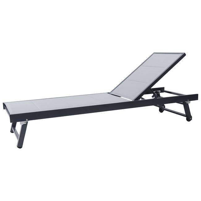 Ξαπλώστρα "POOL" από αλουμινίου/textilene σε χρώμα ανθρακί/γκρι 187x64x30