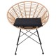 Πολυθρόνα κήπου "SALSA" από μέταλλο/wicker σε φυσικό/μαύρο χρώμα 72x62x81