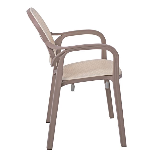 Πολυθρόνα κήπου "LUNA" από πολυπροπυλένιο σε χρώμα καπουτσίνο/μπεζ 58x58x84