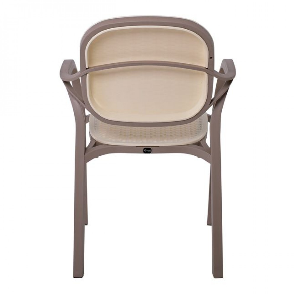 Πολυθρόνα κήπου "LUNA" από πολυπροπυλένιο σε χρώμα καπουτσίνο/μπεζ 58x58x84