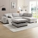 Καναπές γωνία "DORNO" από ύφασμα σε χρώμα γκρι 308x207/98x91