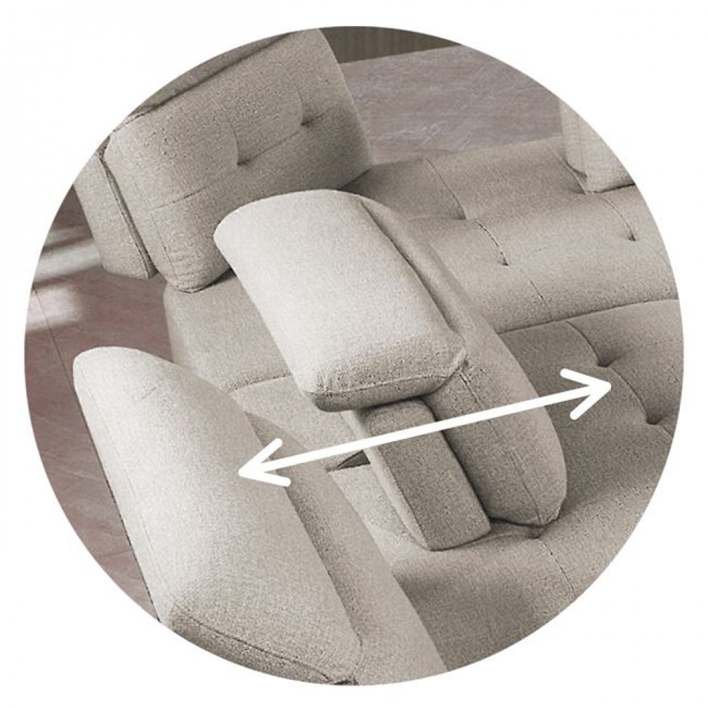 Καναπές με αριστερή γωνία "SELBY" από ύφασμα σε χρώμα μπεζ 303x224x108