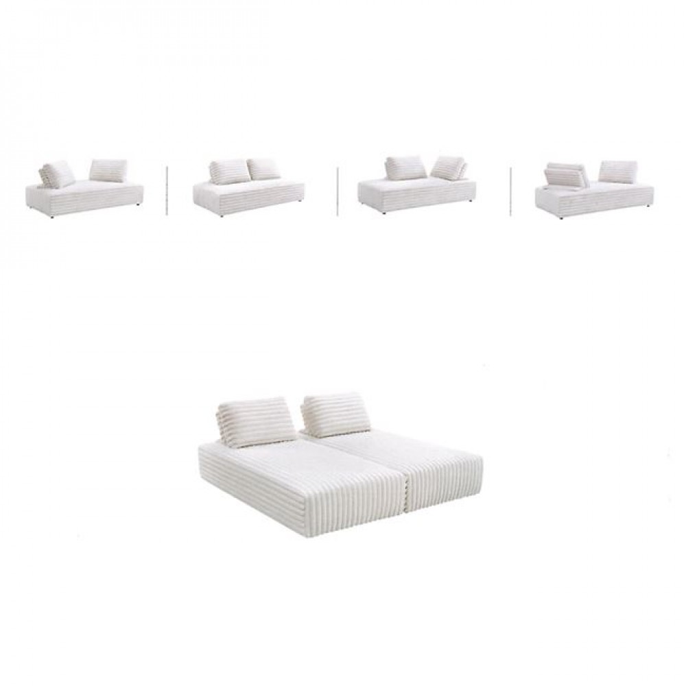 Καναπές πολυμορφικός "BRISTOL" από ύφασμα σε χρώμα λευκό 318x212x106
