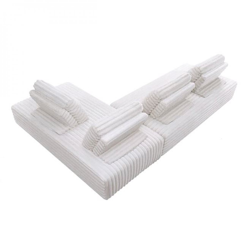 Καναπές πολυμορφικός "BRISTOL" από ύφασμα σε χρώμα λευκό 318x212x106