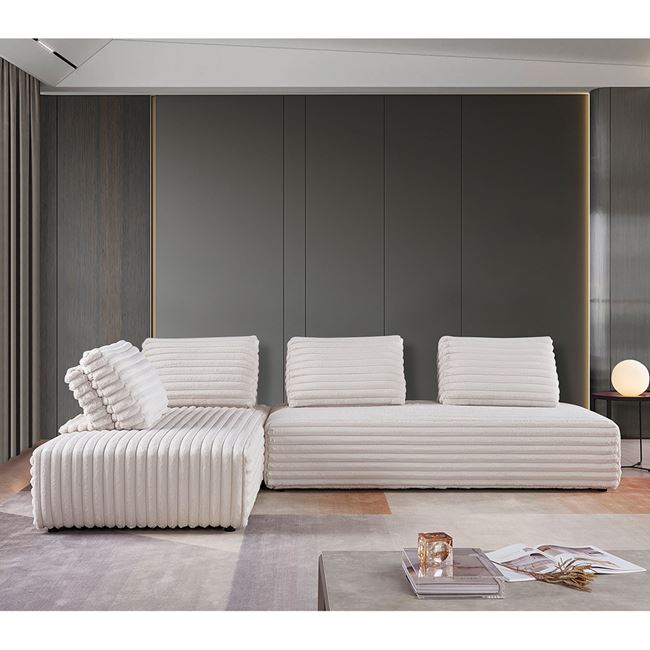 Καναπές πολυμορφικός "BRISTOL" από ύφασμα σε χρώμα λευκό 318x212x106