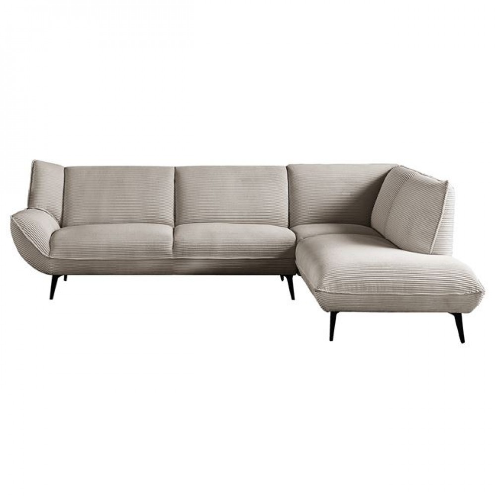 Καναπές με αριστερή γωνία "EMERALD" από ύφασμα σε χρώμα μπεζ 274x203x88