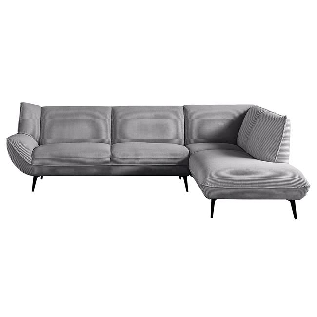 Καναπές με αριστερή γωνία "EMERALD" από ύφασμα σε χρώμα γκρι 274x203x88