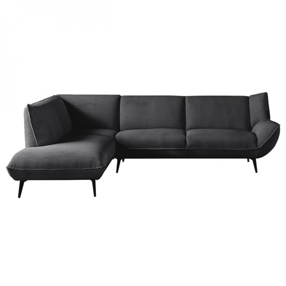 Καναπές με δεξιά γωνία "EMERALD" από ύφασμα σε χρώμα ανθρακί 274x203x88