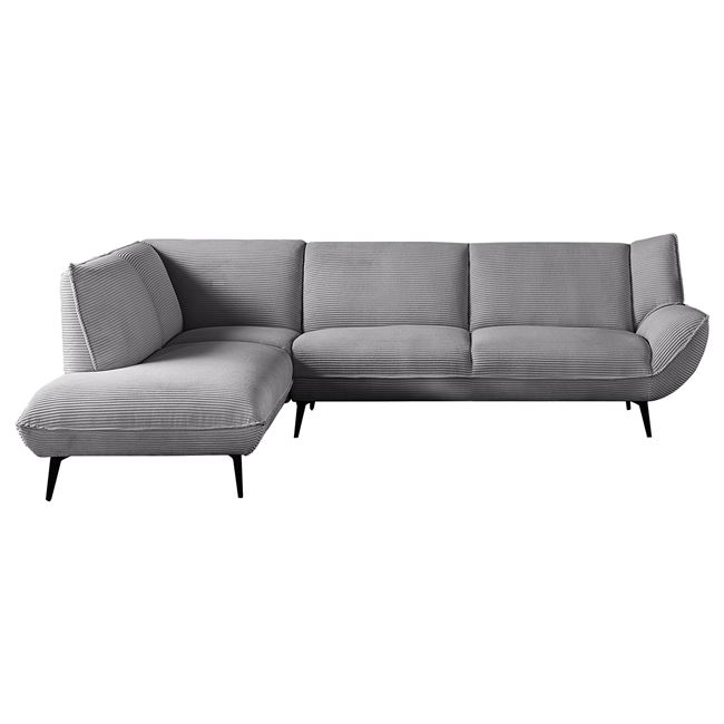 Καναπές με δεξιά γωνία "EMERALD" από ύφασμα σε χρώμα γκρι 274x203x88