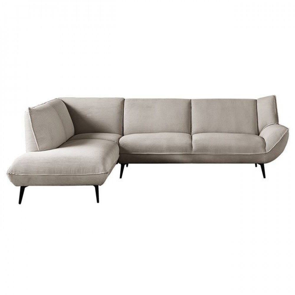 Καναπές με δεξιά γωνία "EMERALD" από ύφασμα σε χρώμα μπεζ 274x203x88