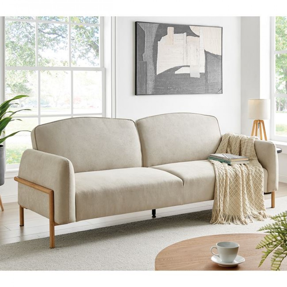 Καναπές κρεβάτι ''MOLINO'' από ύφασμα σε χρώμα μπεζ 218x85x83