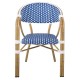Πολυθρόνα "PARIS" από αλουμινίου/wicker σε φυσικό/μπλε χρώμα 57x59x84