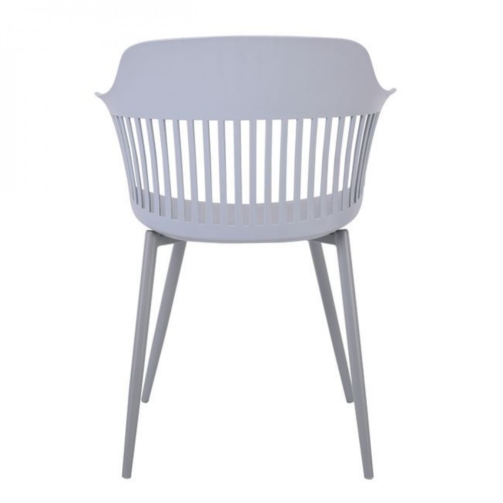 Πολυθρόνα "LOUISE" από μέταλλο/PP σε γκρι χρώμα 59x53x82