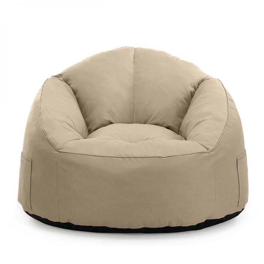 Πουφ "JAZZ" από ύφασμα σε sand χρώμα 80x90x73