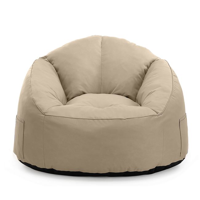 Πουφ "JAZZ" από ύφασμα σε sand χρώμα 80x90x73