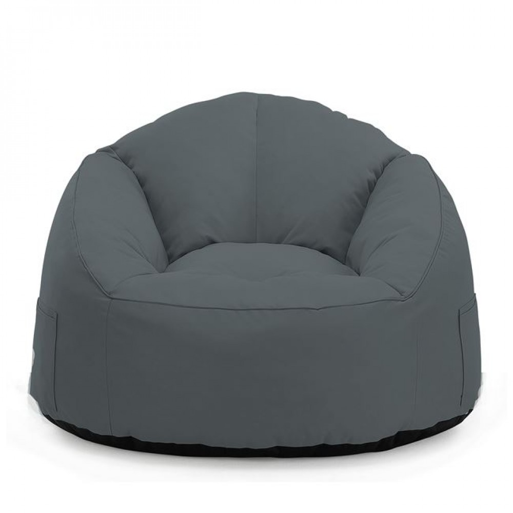 Πουφ πολυθρόνα "JAZZ" από ύφασμα σε ανθρακί χρώμα 80x90x73