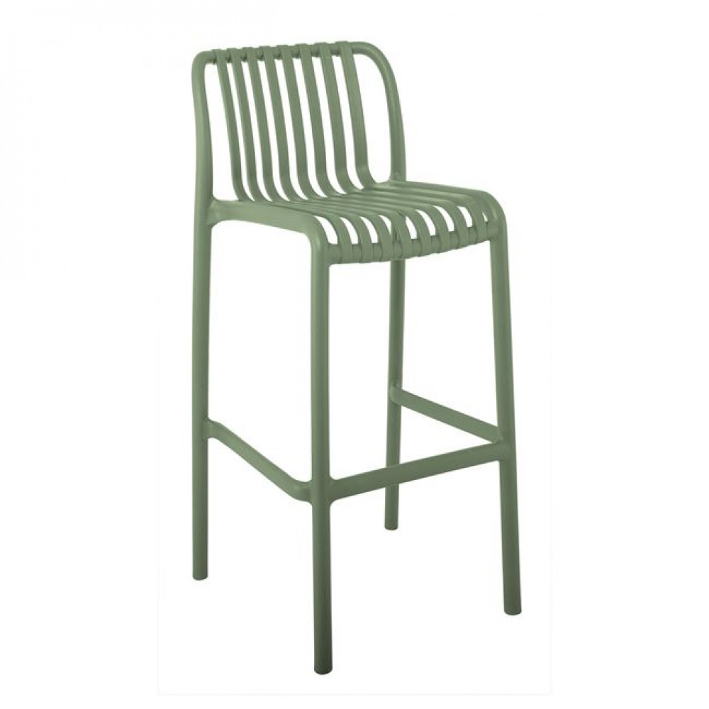 Σκαμπώ μπαρ "MODA" από PP σε πράσινο χρώμα 45x49x101