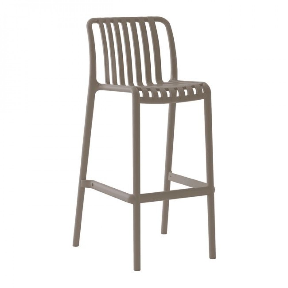 Σκαμπό μπαρ "MODA" από PP σε μόκα χρώμα 38x47x102