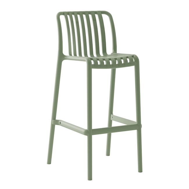 Σκαμπό μπαρ "MODA" από PP σε πράσινο χρώμα 38x47x102