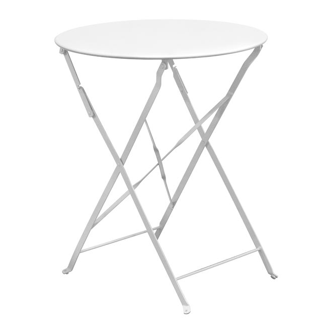 Τραπέζι "ΖΑΠΠΕΙΟΥ" από μέταλλο σε λευκό χρώμα Φ60x70