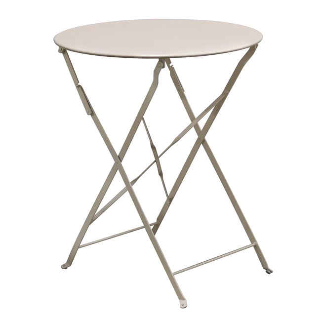 Τραπέζι "ΖΑΠΠΕΙΟΥ" από μέταλλο σε μπεζ χρώμα Φ60x70