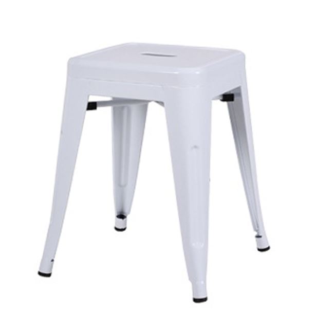 Σκαμπό "RELIX" από μέταλλο σε λευκό χρώμα 38x38x45