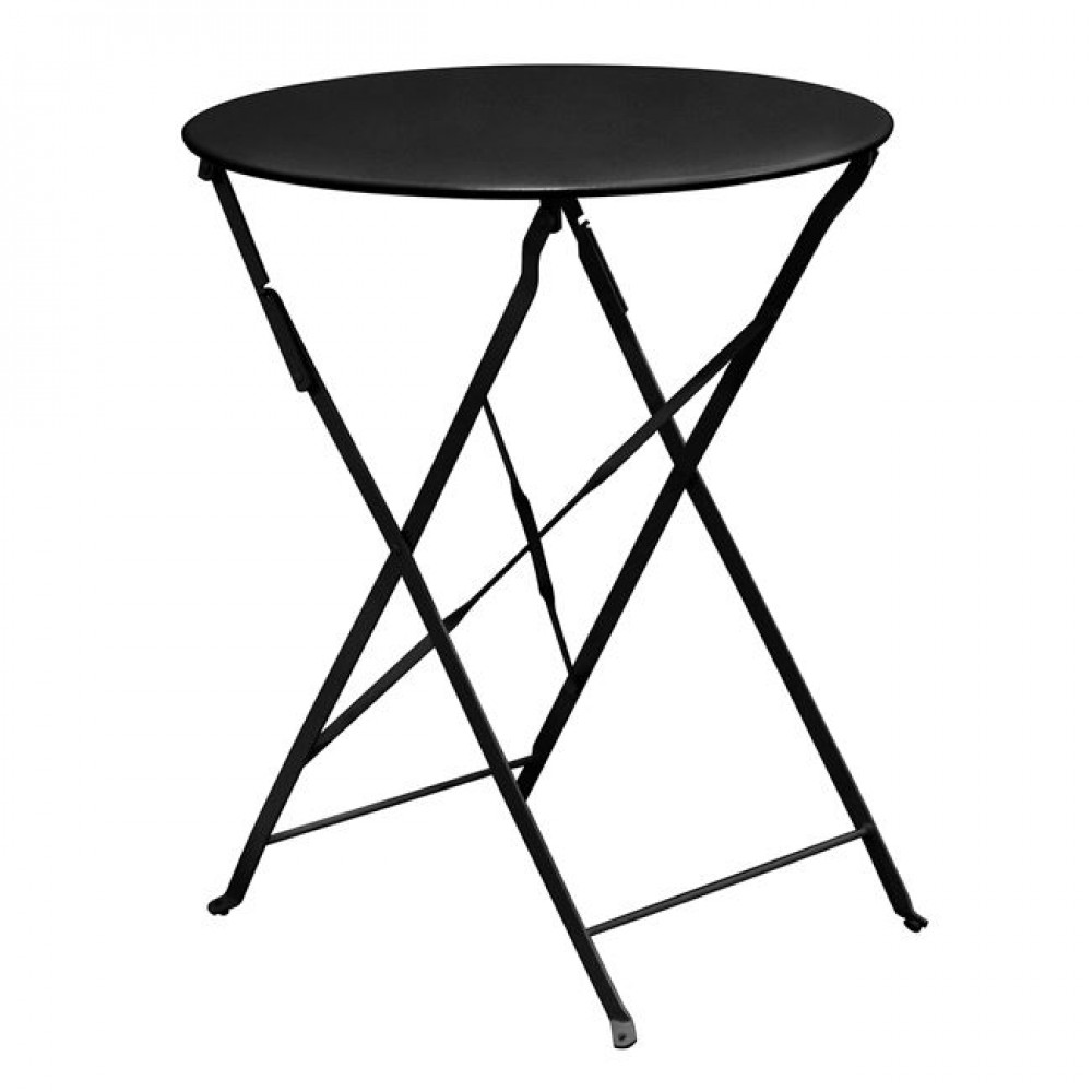 Τραπέζι "ΖΑΠΠΕΙΟΥ" από μέταλλο σε μαύρο χρώμα Φ60x70