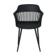 Πολυθρόνα "LOUISE" από μέταλλο/PP σε μαύρο χρώμα 59x53x82