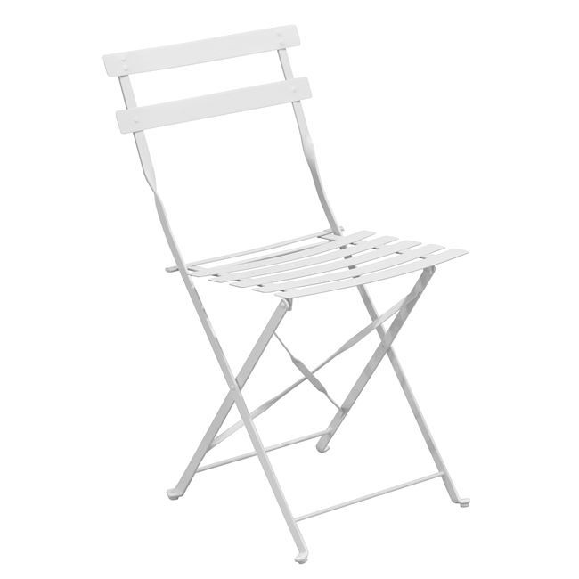 Καρέκλα "ΖΑΠΠΕΙΟΥ" πτυσσόμενη από μέταλλο σε λευκό χρώμα 40x51x77