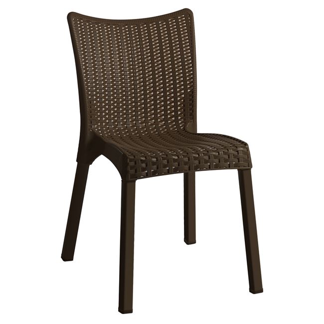 Καρέκλα "DORET" από PP/αλουμίνιο σε σκούρο καφέ χρώμα 50x55x83