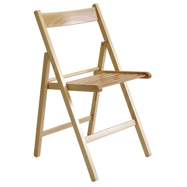 Καρέκλα "EXTRA" πτυσσόμενη από ξύλο σε φυσικό χρώμα 43x49x79
