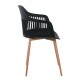 Πολυθρόνα "LOUISE" από μέταλλο/PP σε μαύρο/φυσικό χρώμα 59x53x82