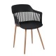 Πολυθρόνα "LOUISE" από μέταλλο/PP σε μαύρο/φυσικό χρώμα 59x53x82