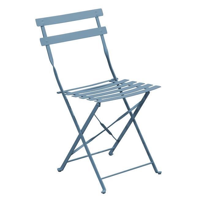 Καρέκλα "ΖΑΠΠΕΙΟΥ" πτυσσόμενη από μέταλλο σε μπλε χρώμα 40x51x77