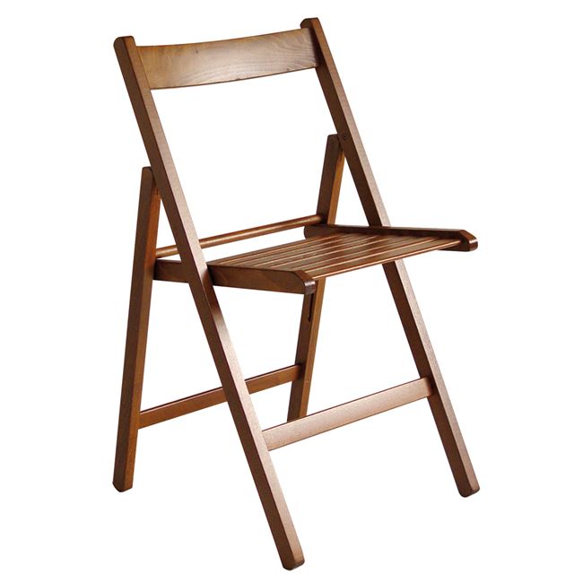 Καρέκλα "EXTRA" πτυσσόμενη από ξύλο σε καρυδί χρώμα 43x49x79